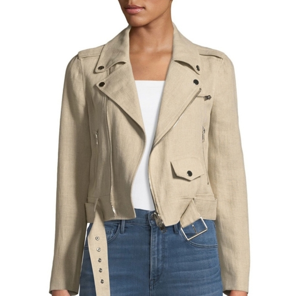 Theory Linen Moto Jacket Size S - Picture 9 of 9